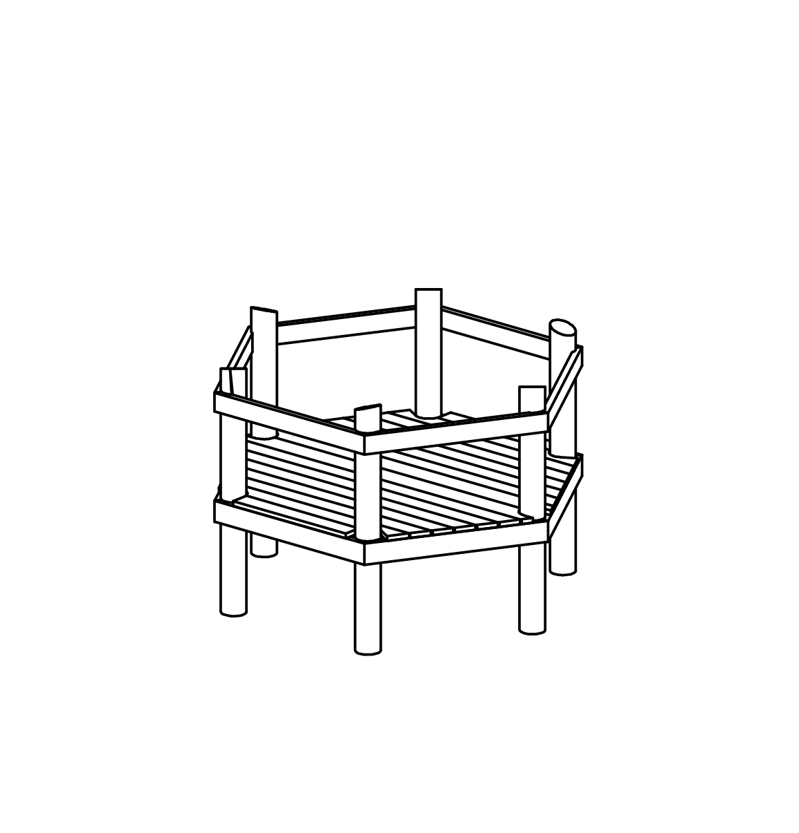 Sechseckplattform Ansicht 2