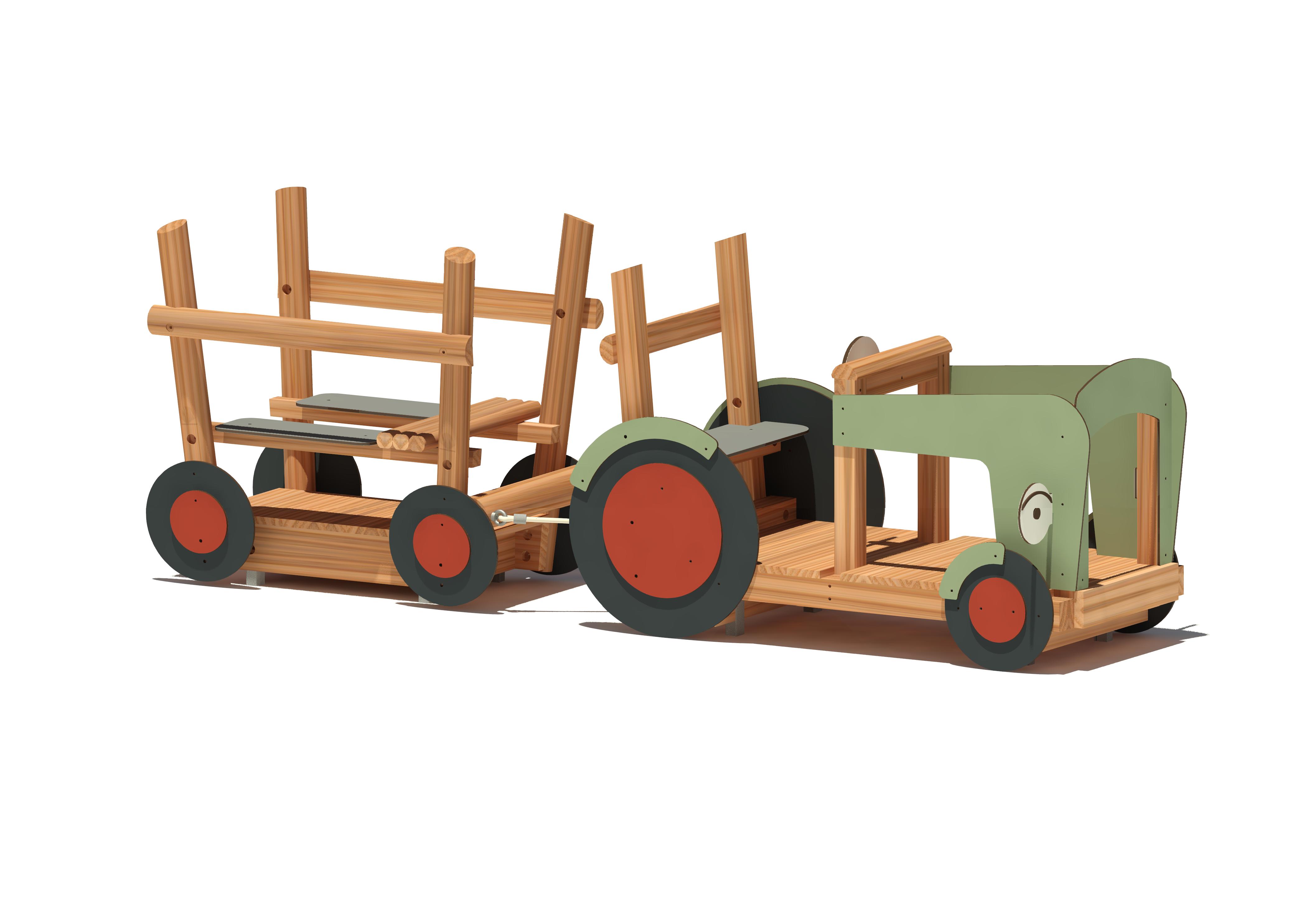 Traktor Fridolin mit Anhänger 1800 Ansicht 2