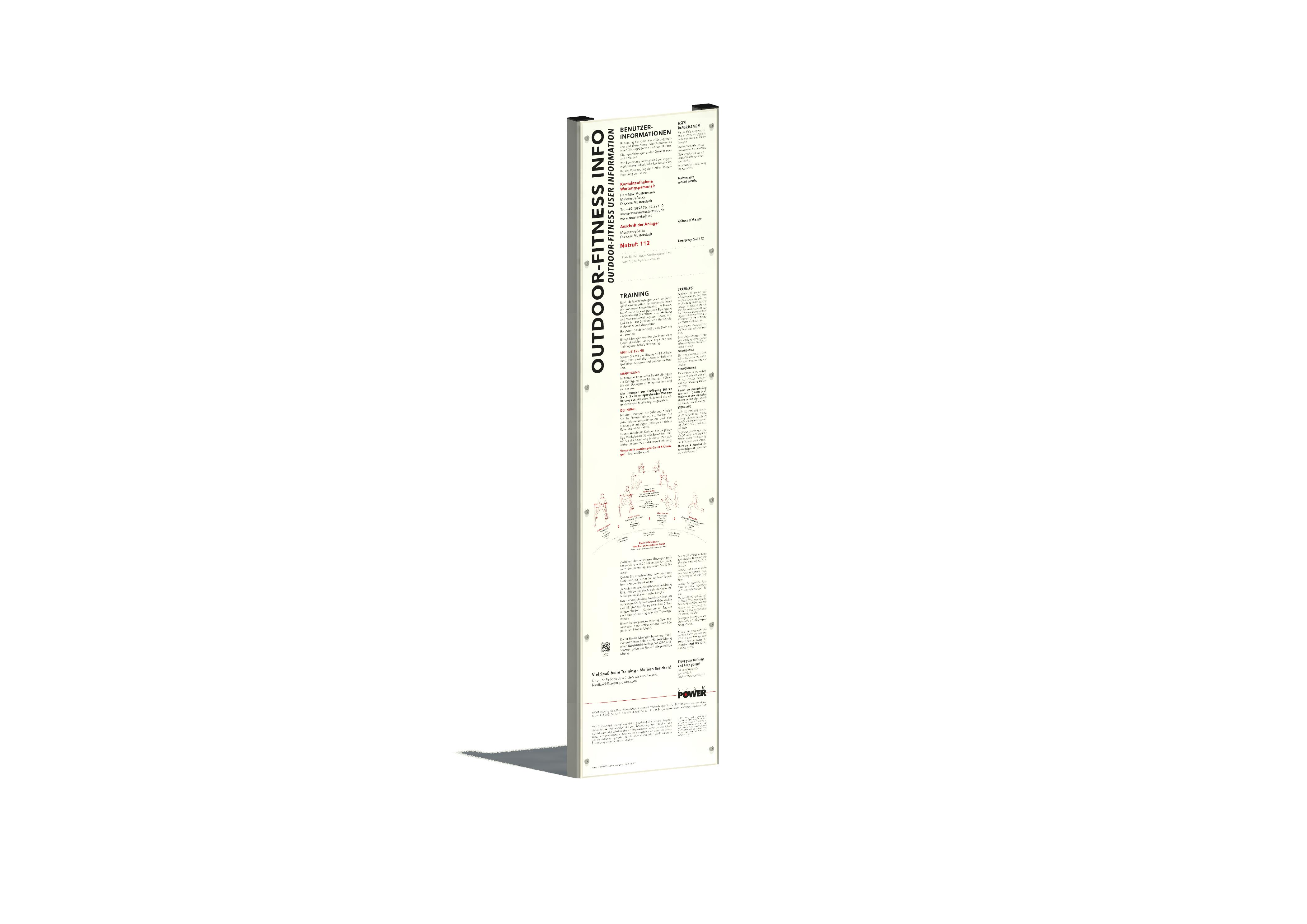 SPGM POWER® Fitness Info-Stele Ansicht 2