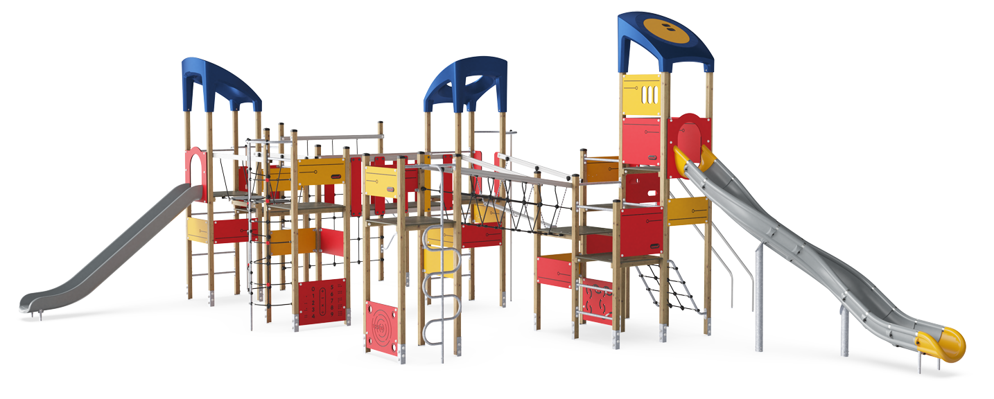 5-Turm-Spielanlage mit Multi-Ebenen, hoch KPL5002 Ansicht 2