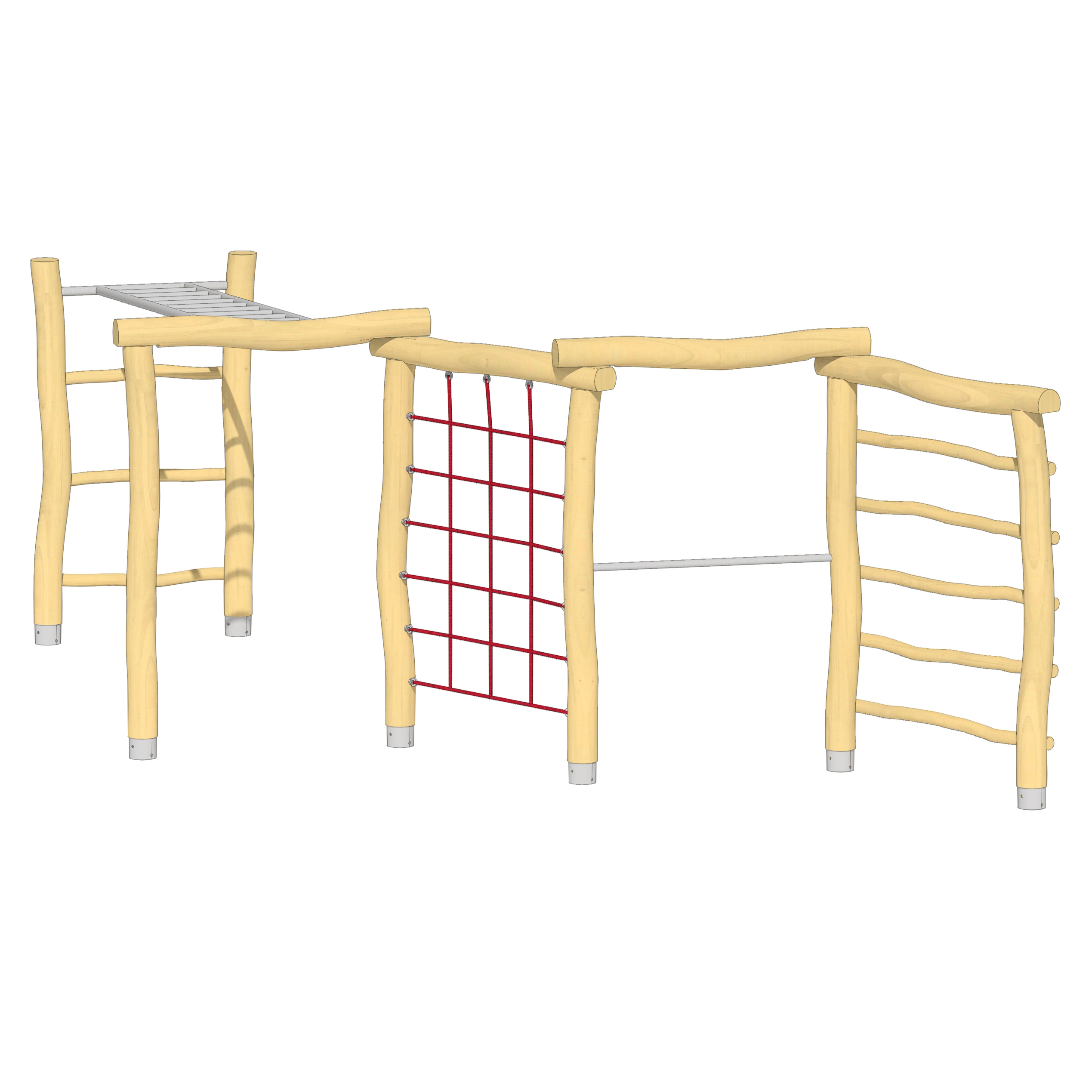 Zick-Zack-Kletterwand 3-teilig mit Hangel Ansicht 4