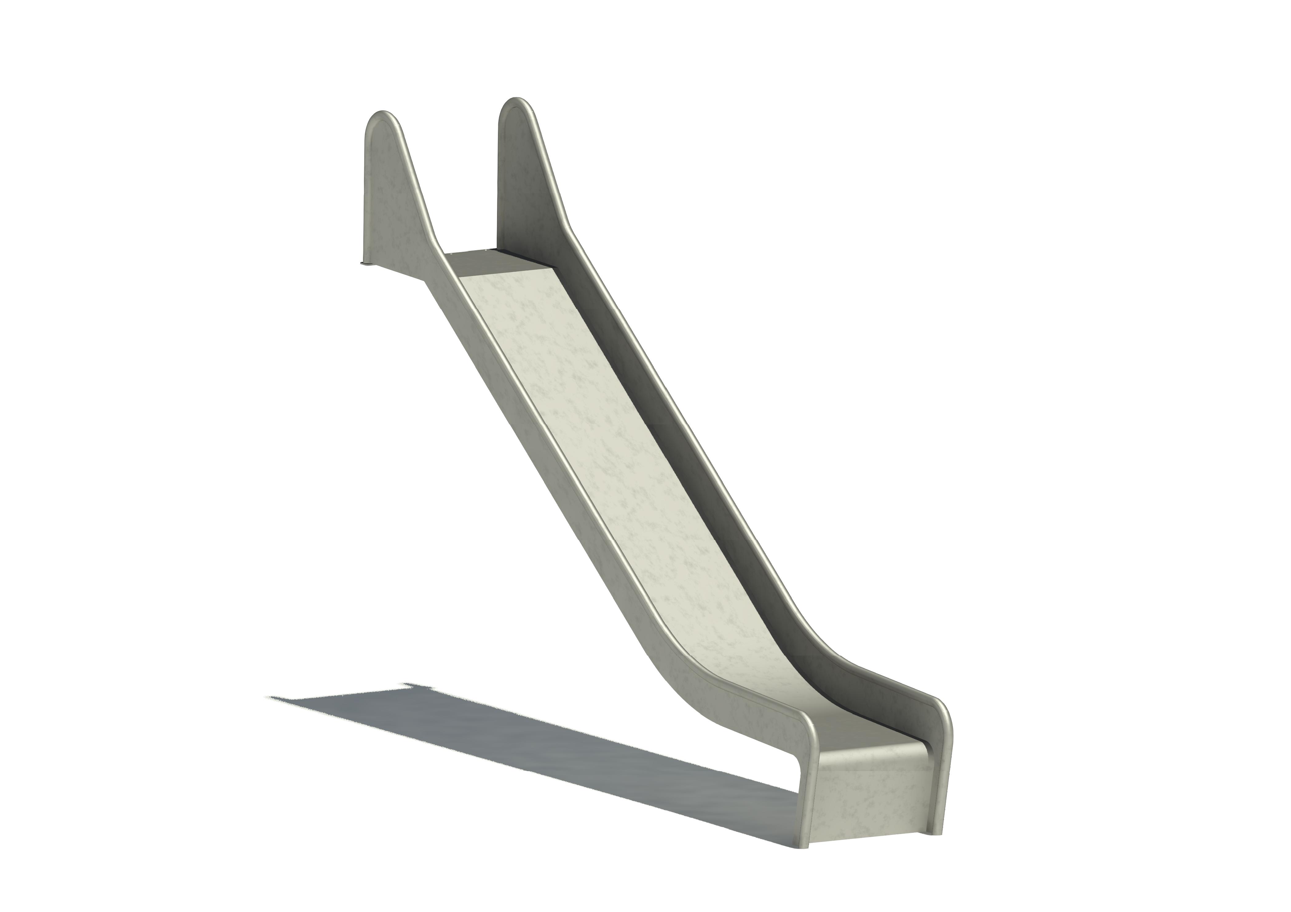 Anbaurutschbahn Edelstahl, ABH 150 cm,Breite 50 cm Ansicht 2