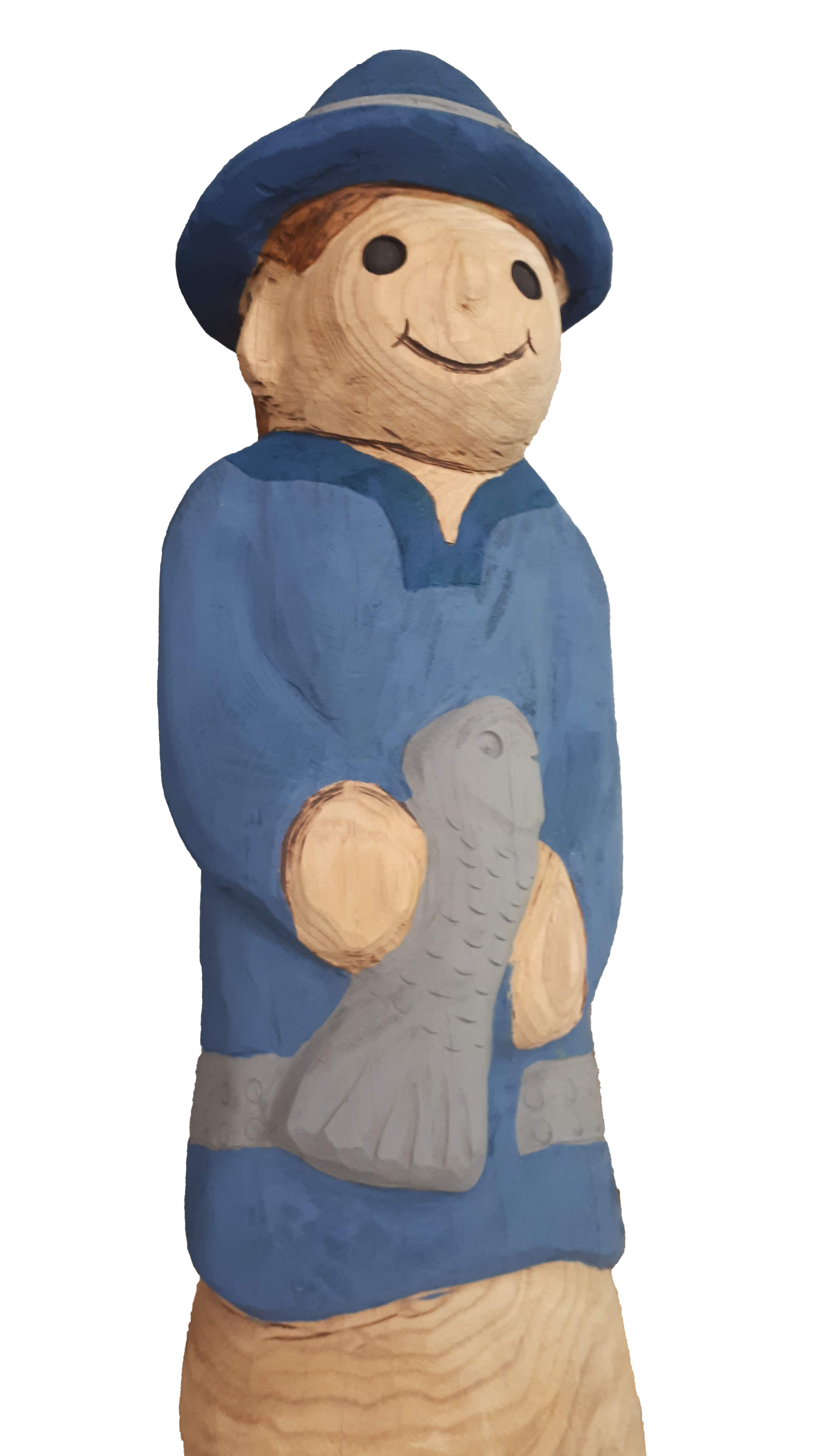Pfostenkopf/Schnitzfigur Fischer - Ansicht 2