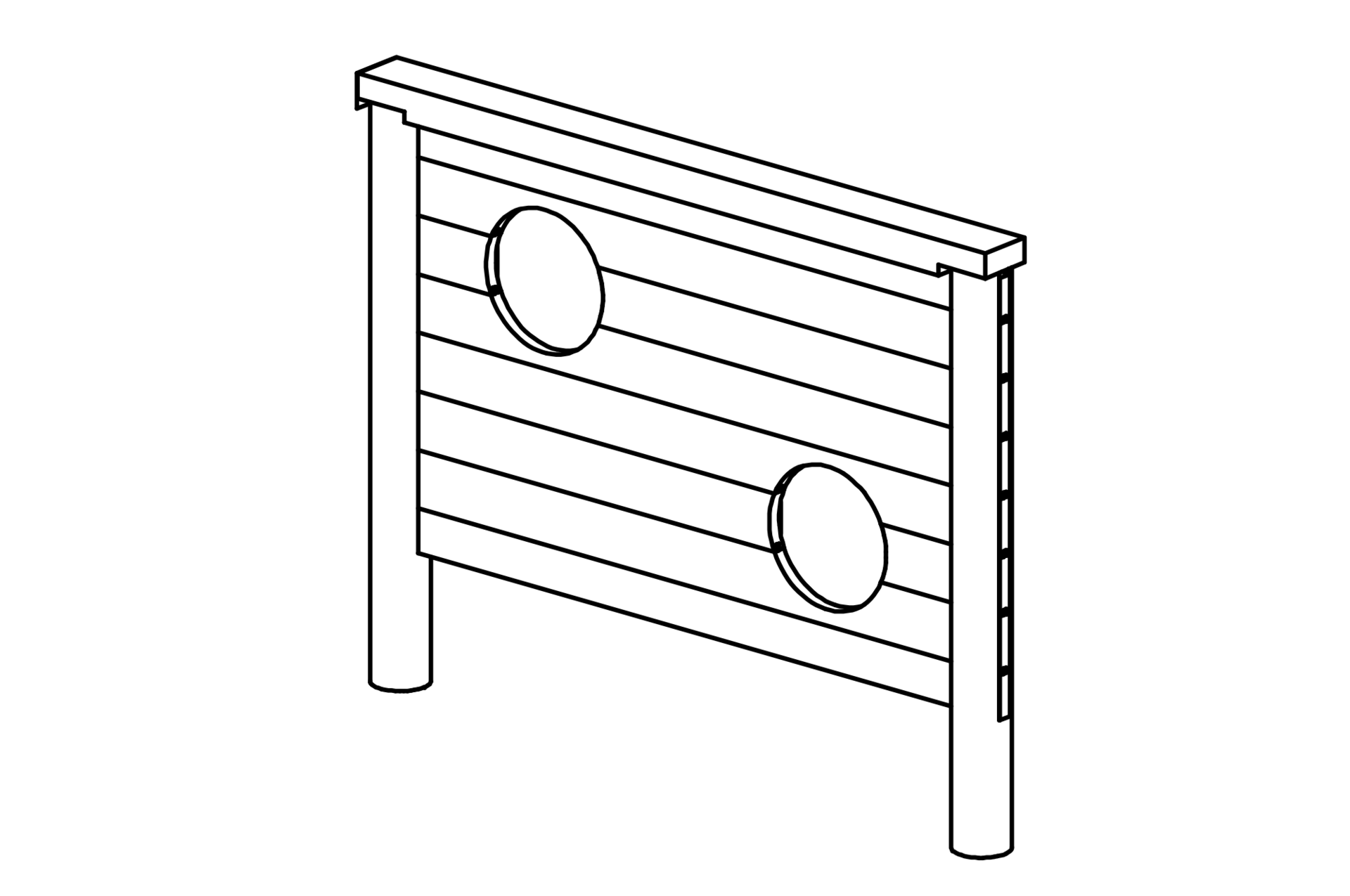 Ballwand in Lärche Ansicht 2