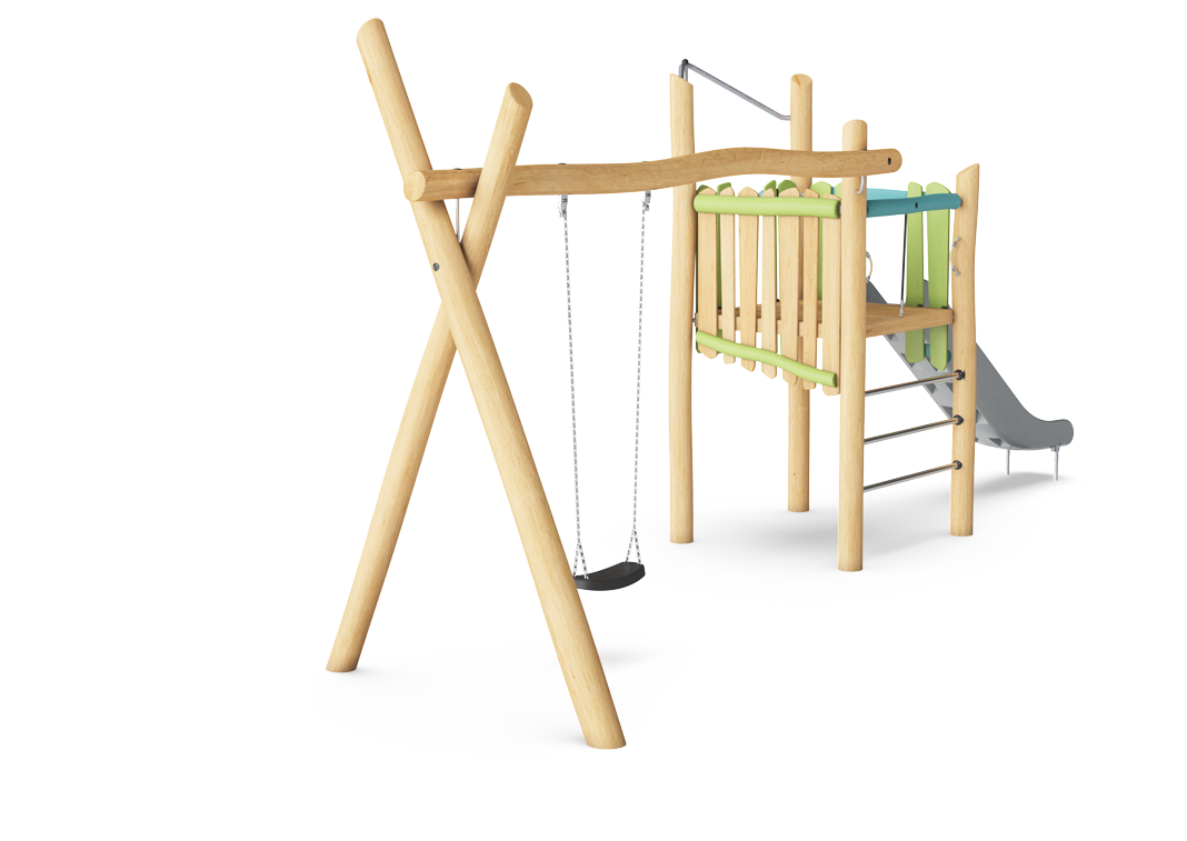 Rutschturm mit Schaukel NRO101301 Ansicht 2