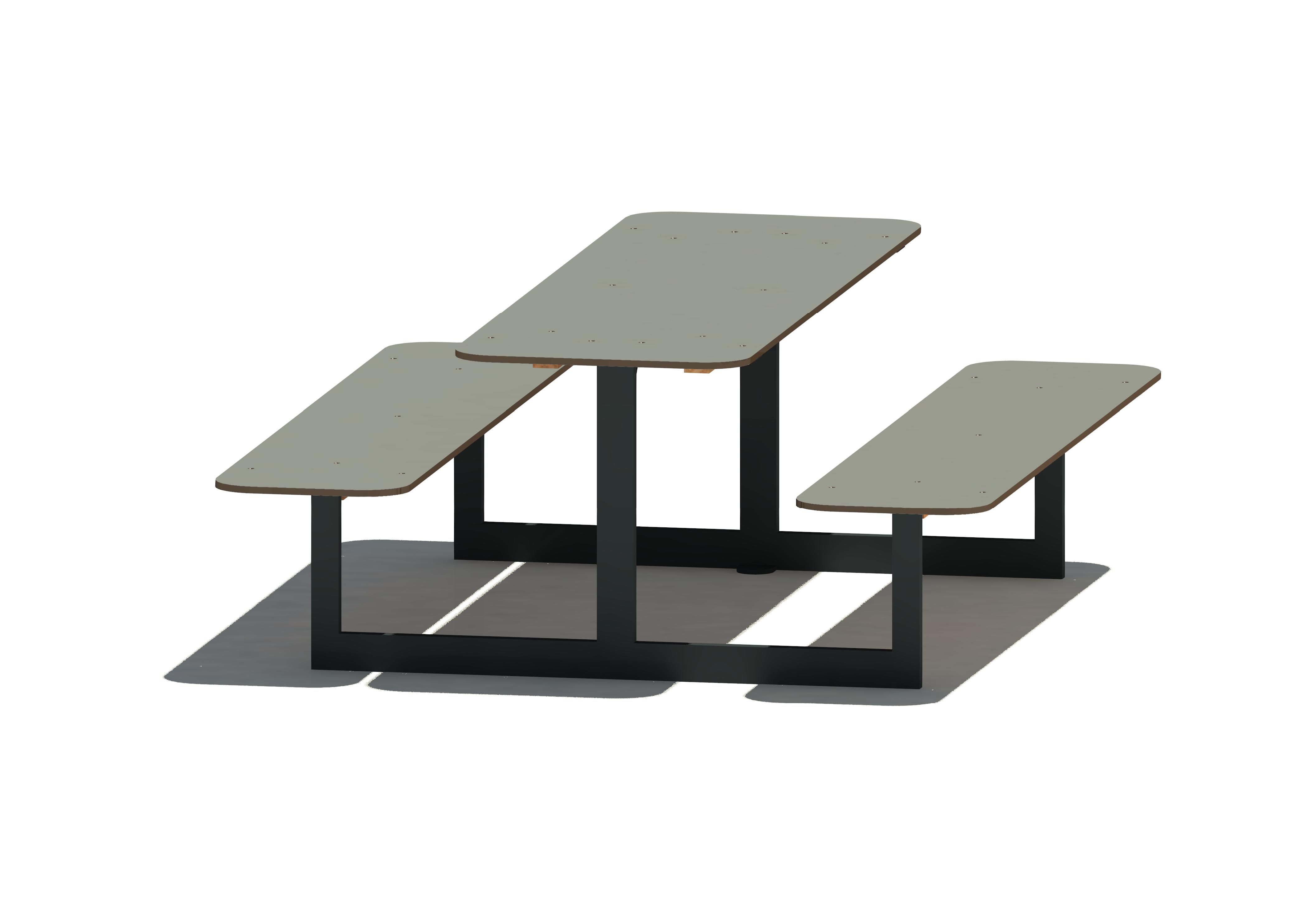 Bank-Tisch-Bank-Kombination 15001 (HPL) Ansicht 2