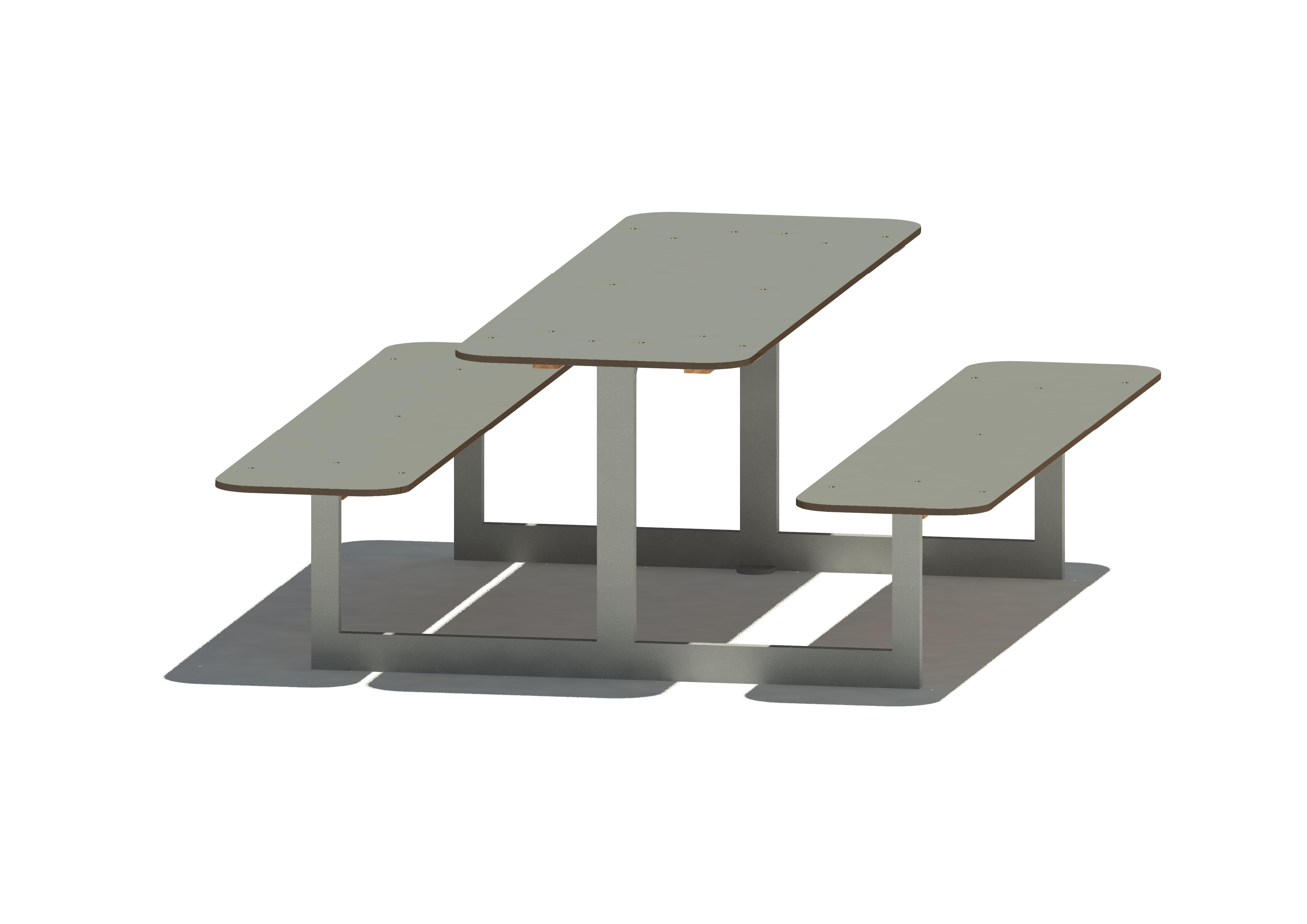 Bank-Tisch-Bank-Kombination 15001 (HPL) Ansicht 4