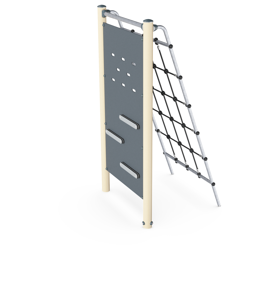 Hinderniswand mit Kletternetz FPW216 Ansicht 3