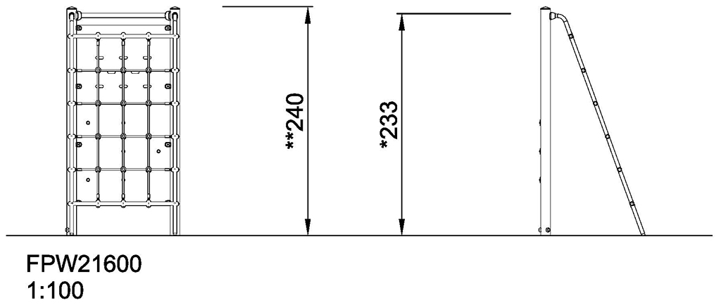 Hinderniswand mit Kletternetz FPW216 Ansicht 6