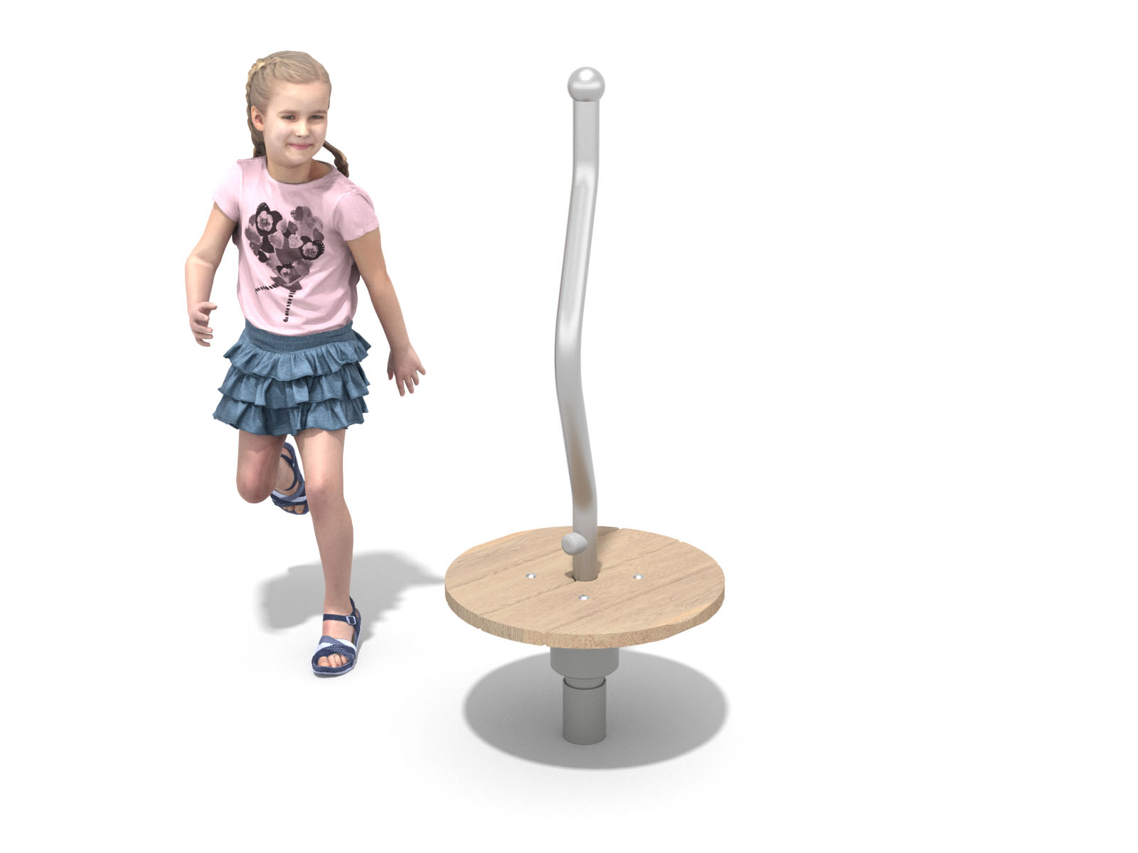 Kleine Drehkarussell mit Stange aus Robinie Ansicht 2