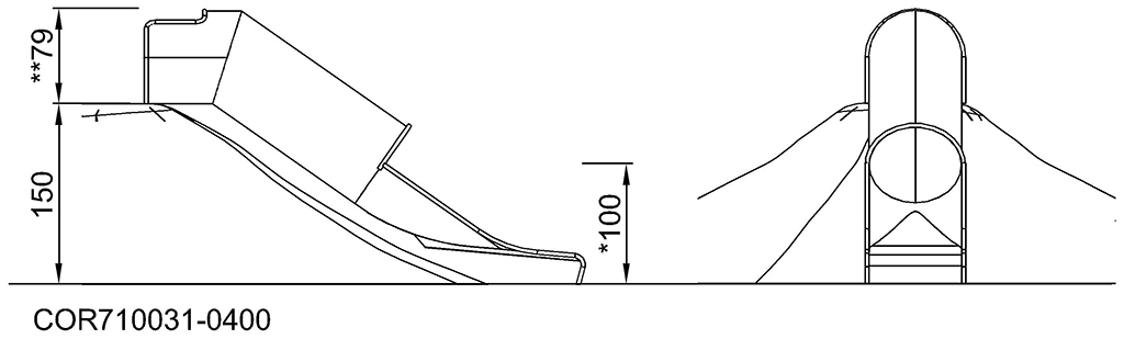 Hang-Röhrenrutsche COR71003 Ansicht 3