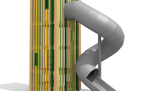 bimbox Wurmturm M2 mit Edelstahl Wendelrutsche Ansicht 5