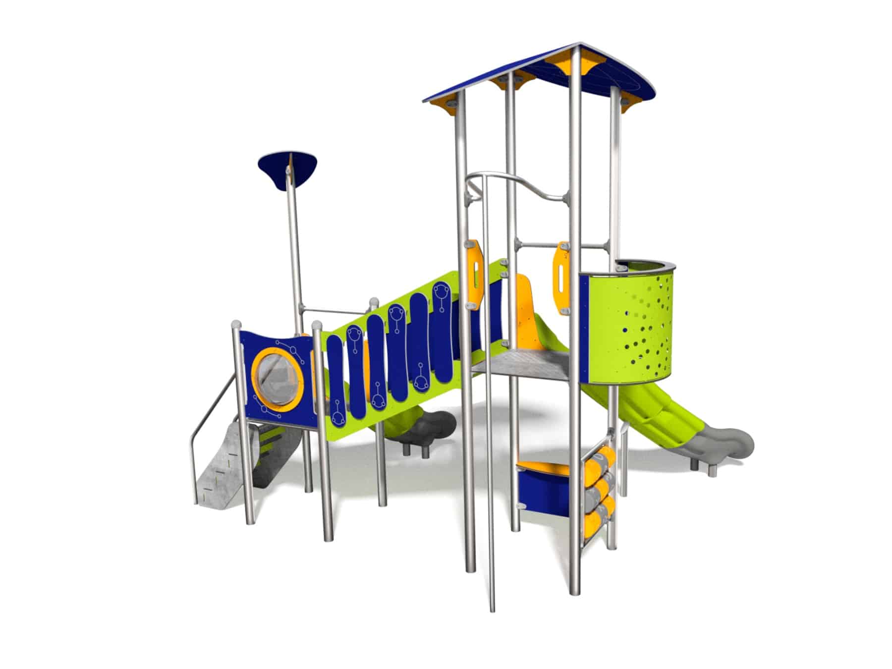 Zweitürmer-Set mit Rutsche für Spielplatz Ansicht 3