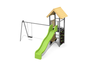 Kletterturm 1 mit 2er Schaukel classic steel Ansicht 5
