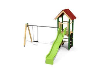 Kletterturm 1 mit 2er Schaukel classic steel Ansicht 6