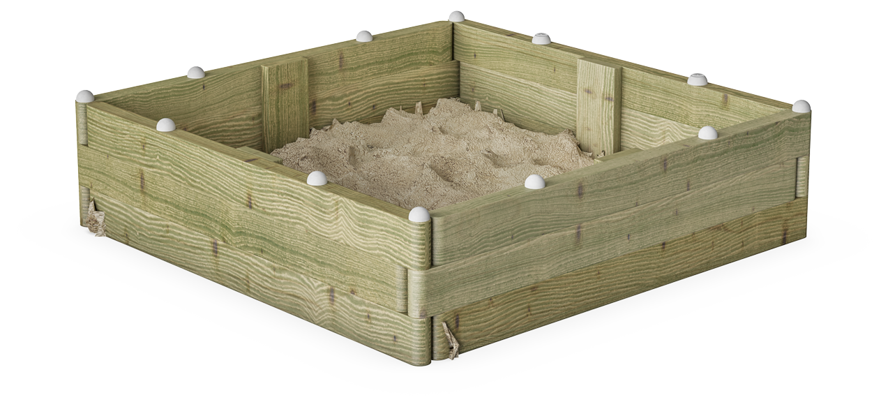 Sandkasten (114 cm x 114 cm) KPL508 Ansicht 2