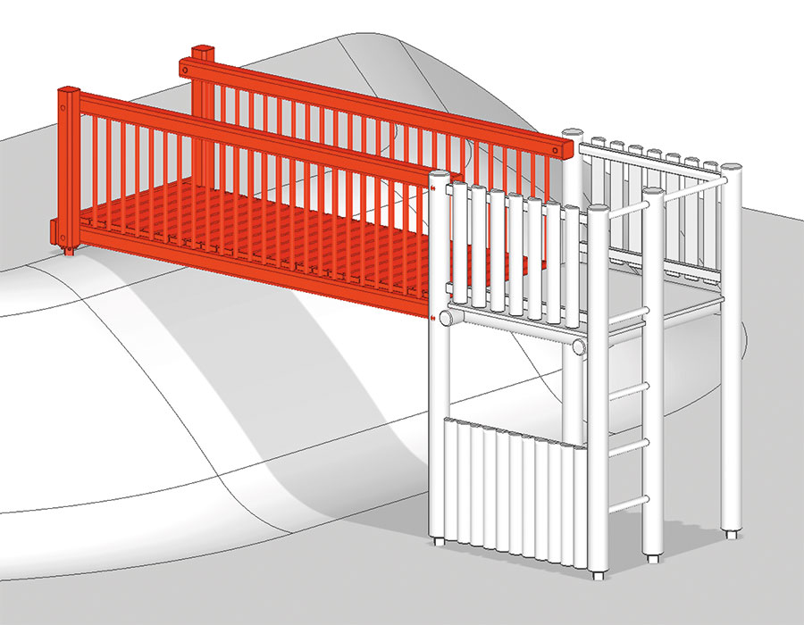 Verbindungsbrücke zu Hügel Ansicht 2