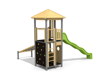 Kletterturm bimbo 2 Spiralrutsche classic steel Ansicht 6