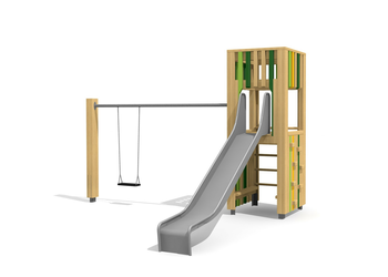 bimbox Kletterturm 1 mit 1er Schaukel Ansicht 5