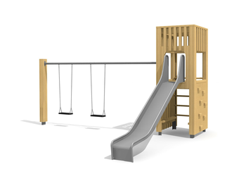 bimbox Kletterturm 1 mit 1er Schaukel Ansicht 6