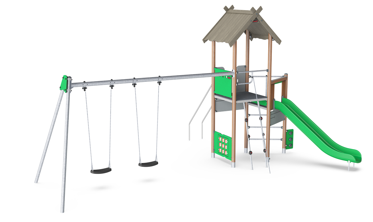 Spielturm mit Schaukel PCW110721 Ansicht 2