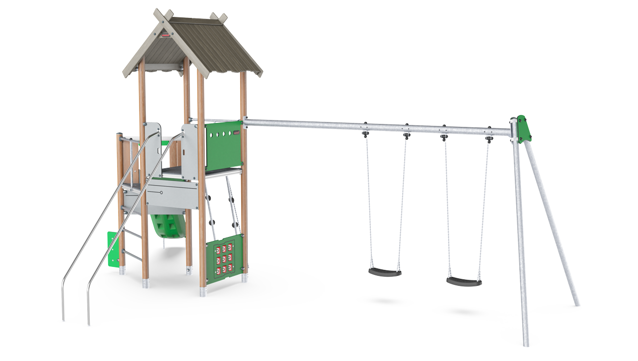 Spielturm mit Schaukel PCW110721 Ansicht 3