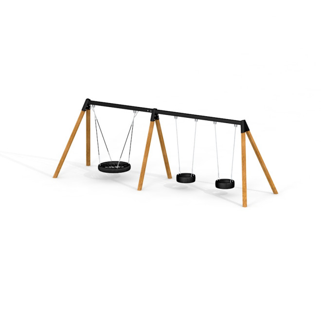 Dreifache Schaukel 2+ Nest-Sitz (BNS 90 cm) Ansicht 2