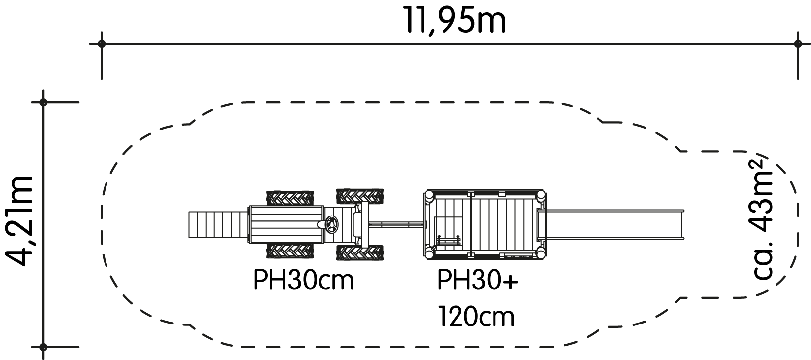 Kleiner Traktor mit Lesewagen Ansicht 5
