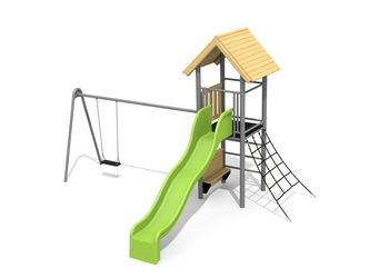 Kletterturm 2 mit 1er Schaukel Ansicht 1