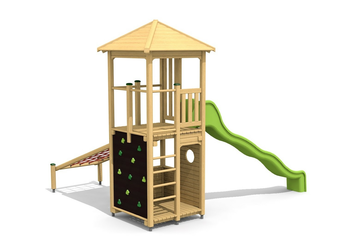 Kletterturm bimbo 1 Wellenrutsche classic steel Ansicht 4
