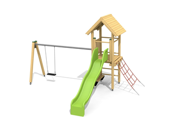 Kletterturm 2 mit 2er Schaukel Ansicht 4