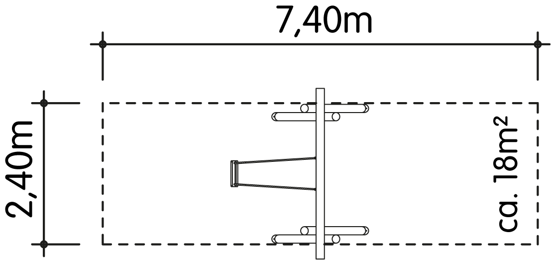 Schaukel 1-fach LH210cm, Querrohr Stahl verzinkt und plv Ansicht 5