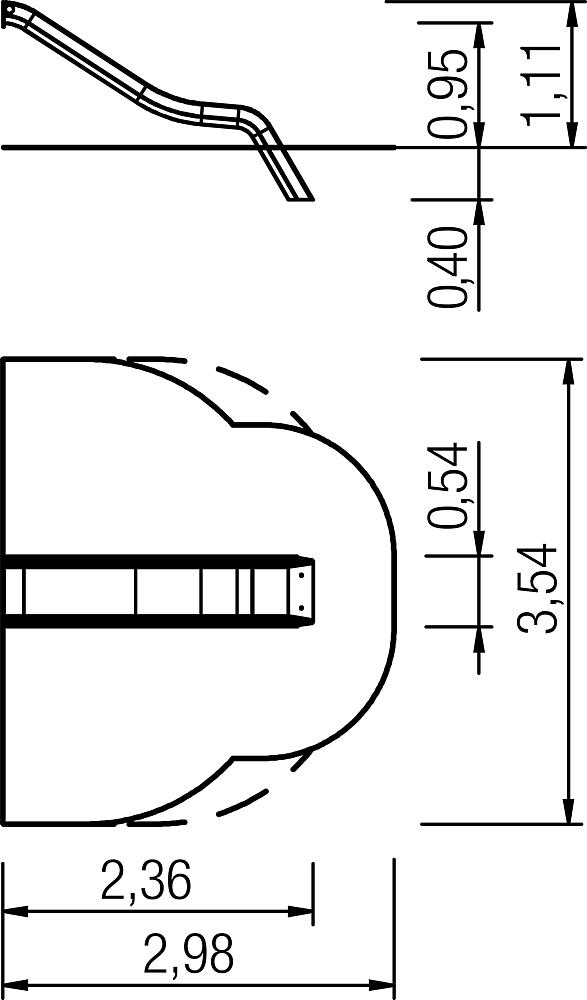 Anbaurutsche PH 95 cm Ansicht 3
