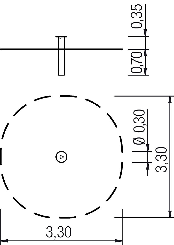 Sitzpoller SH 35 cm Ansicht 4