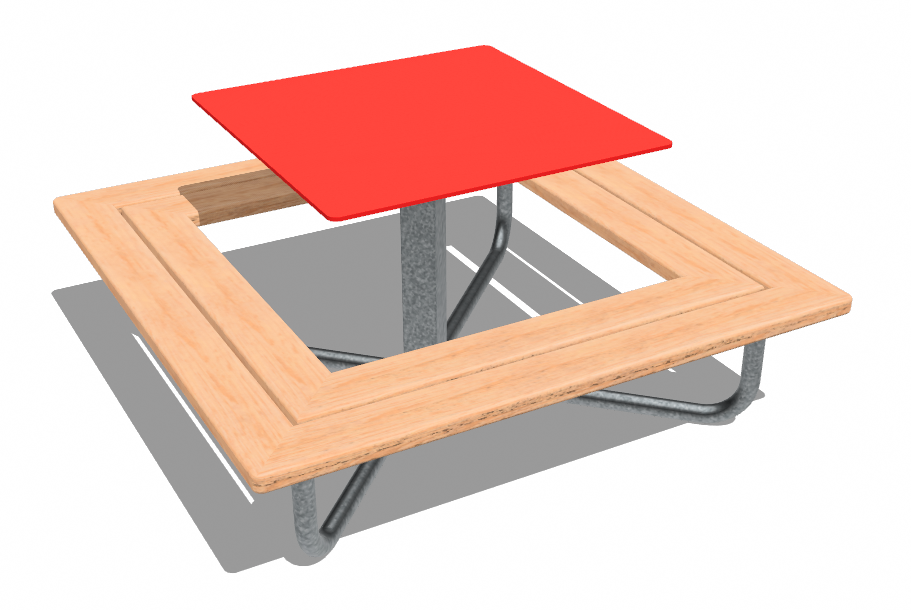 Kindertisch Quadrat Ansicht 3