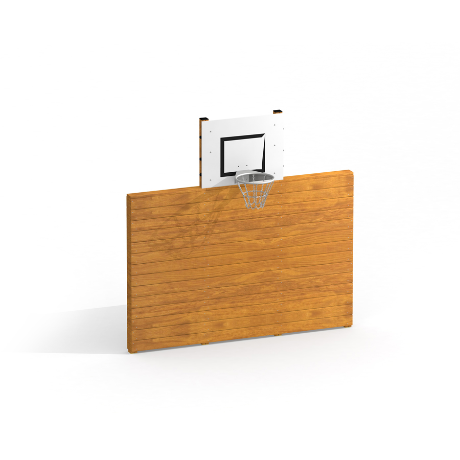Basketballkorb mit Holzwand Ansicht 2