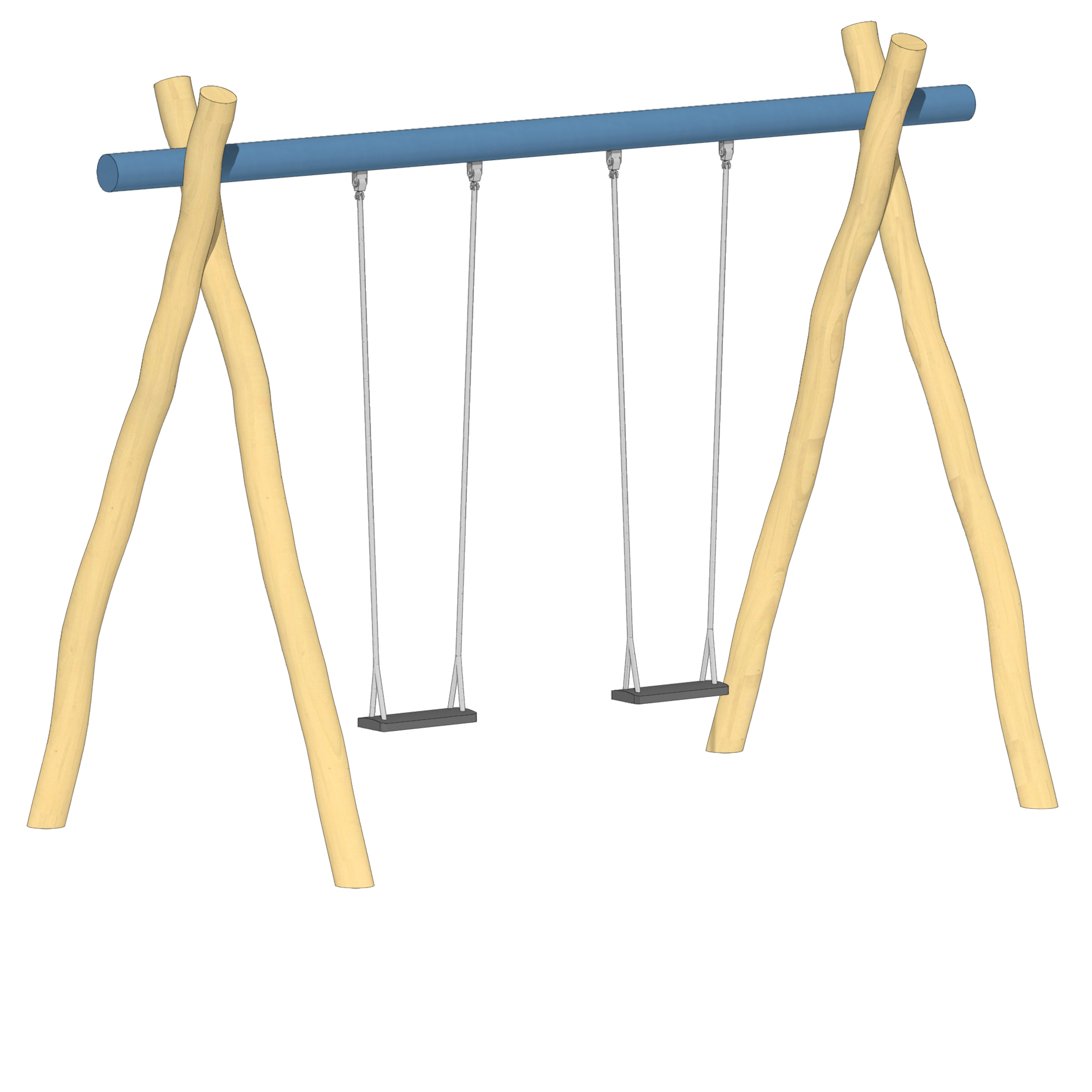 Schaukel 2-fach LH250cm, Querrohr Stahl verzinkt und pulverbeschichtet Ansicht 2