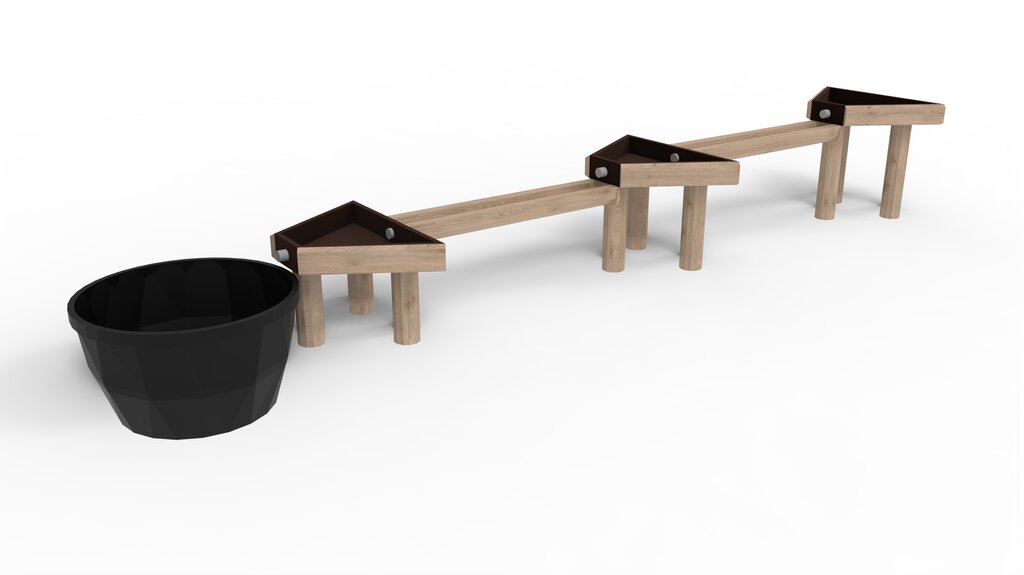 Wasserspiel mit dreieckiger Bodex-Wanne Ansicht 2