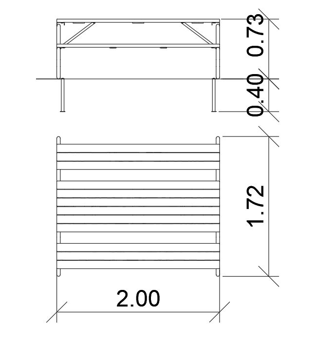 Stahl-Bankpult Urban Ansicht 4