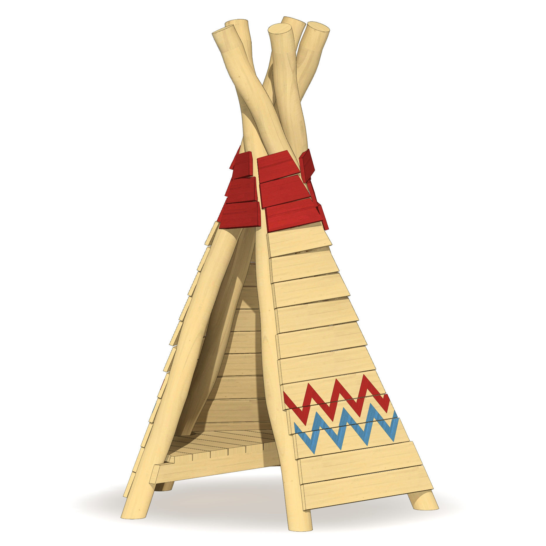 Tipi Apache mit Stammeszeichen Ansicht 2