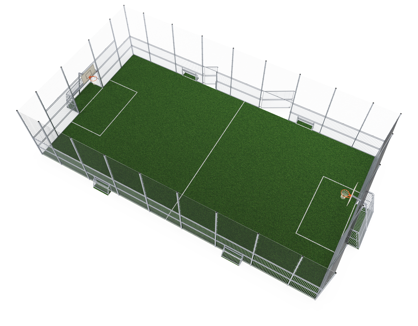 MUGA, 12 x 24 m, Seitenhöhe 5 m, Stahl FRE600701 Ansicht 3