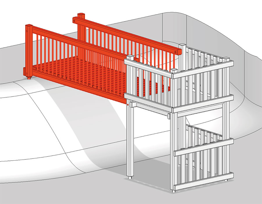 Verbindungsbrücke zu Hügel Ansicht 2