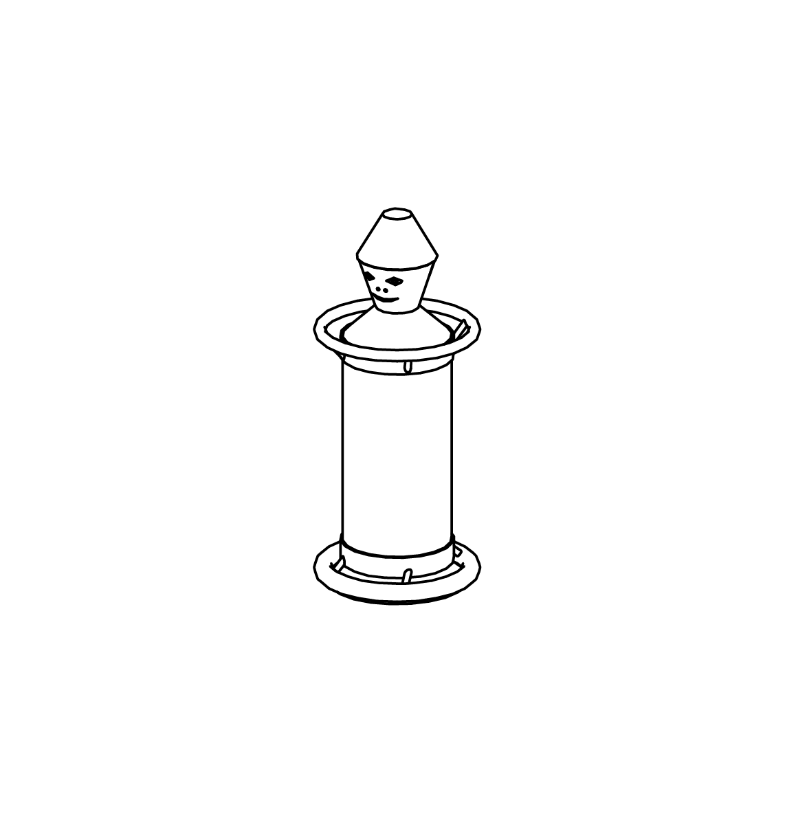 Drehmännchen mit Kragen Ansicht 2