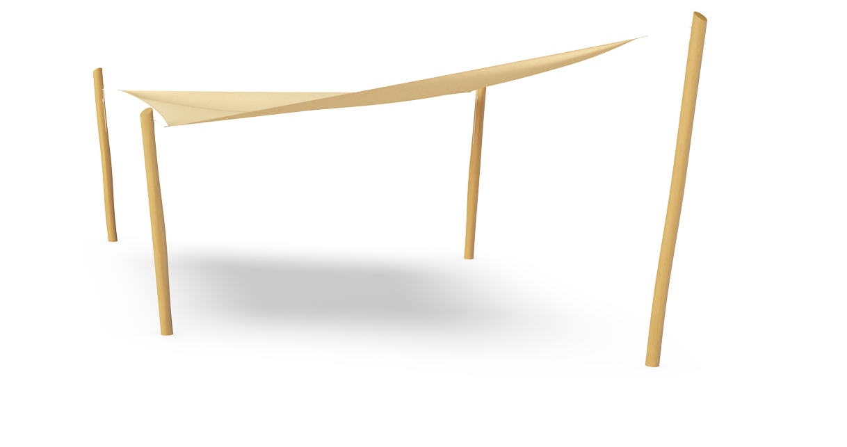 Drachen-Sonnensegel mit Pfosten NRO208 Ansicht 3