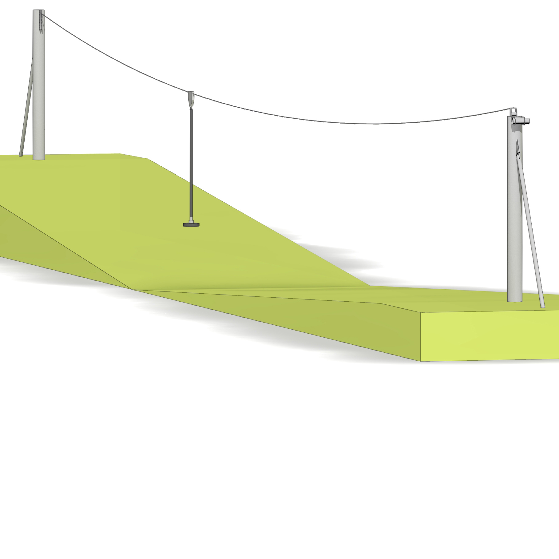 2-Pfosten-Seilbahn 30m Ansicht 2