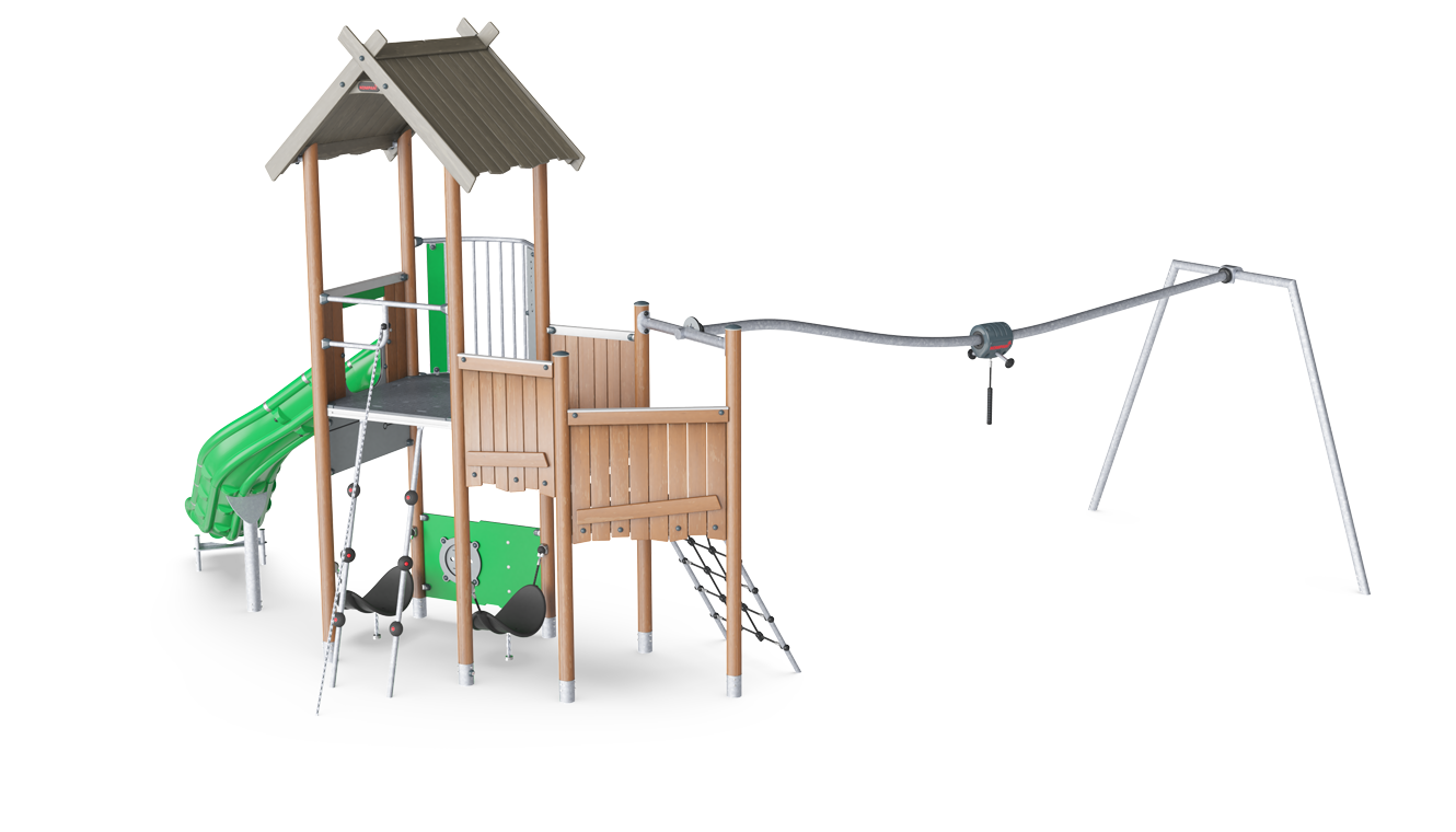 Spielturm mit Schienenbahn PCW114121 Ansicht 3