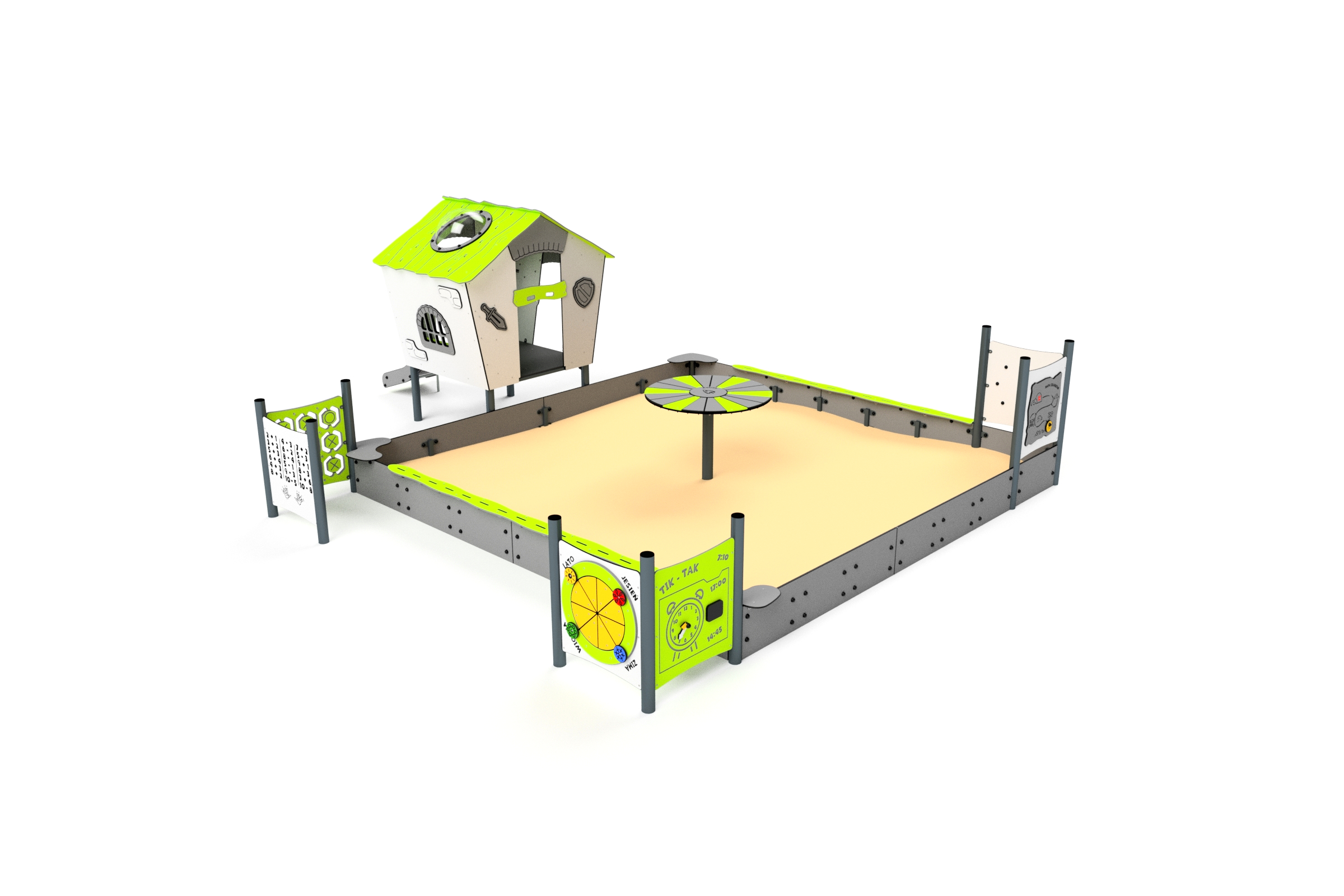 3214S Pädagogischer Sandkasten mit Spielhaus Ansicht 2