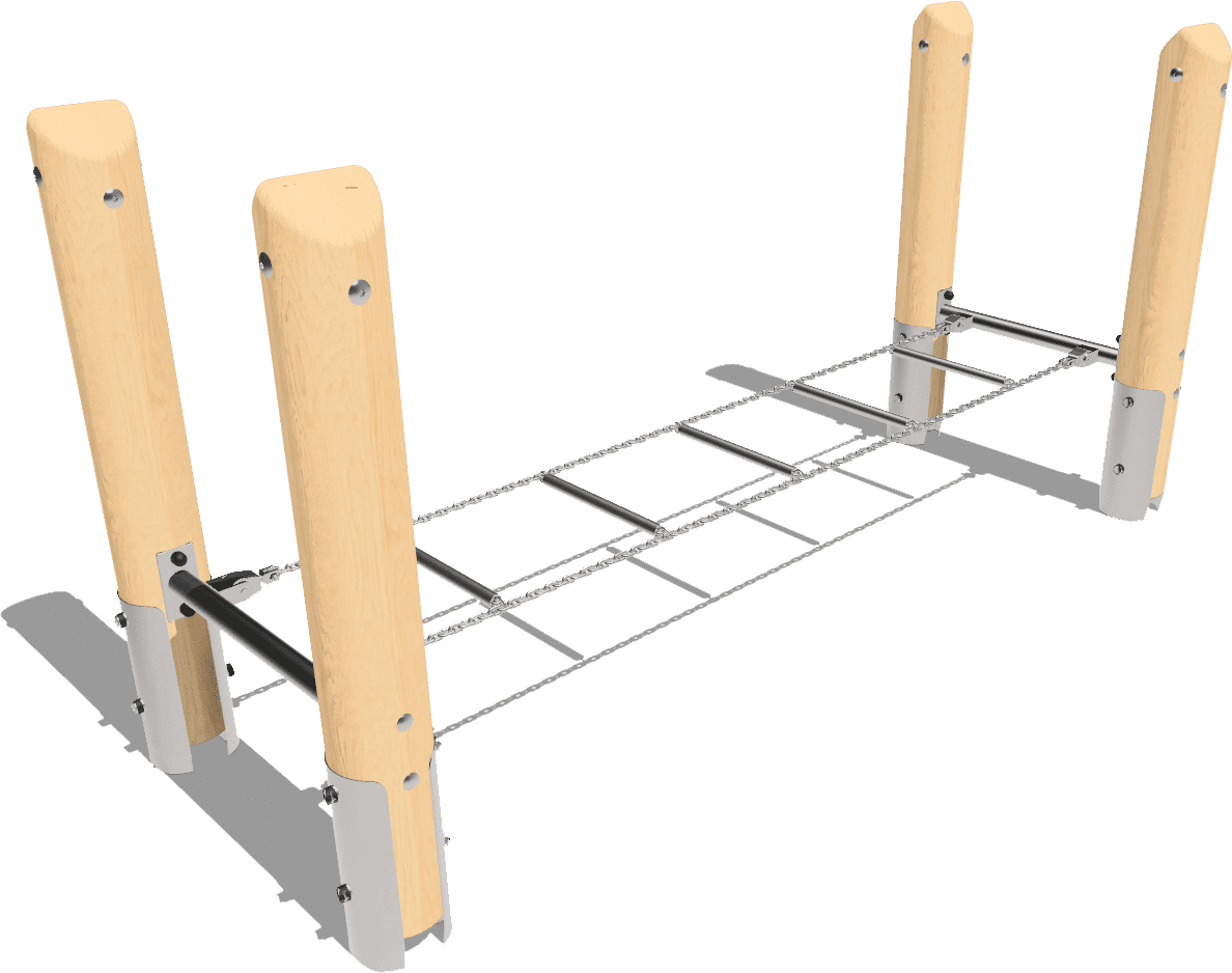 Balancierelement liegende Strickleiter mit Edelstahlpfosten Ansicht 4