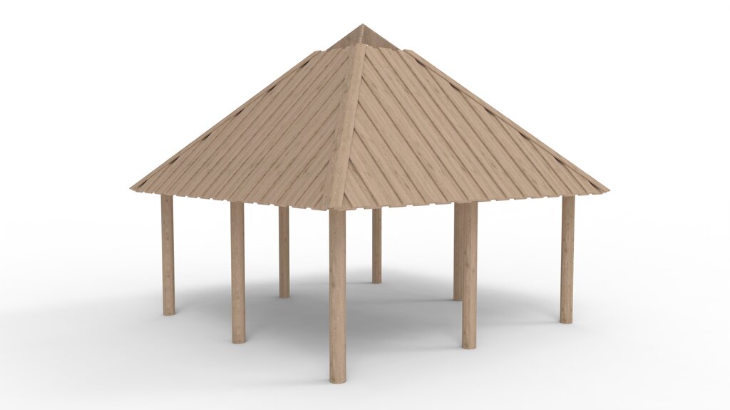 Grillhütte 4,5x4,5 m Ansicht 2