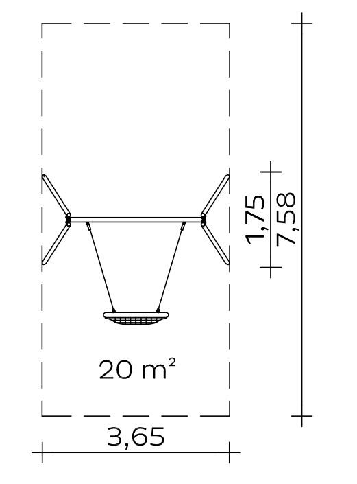 Standardkorbschaukel (2,50) Edelstahl Ansicht 3